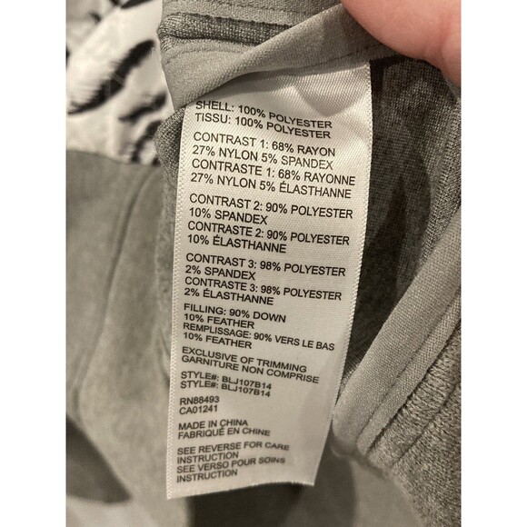 Blanc Noir Jacket Womens Medium Vector Thindown White Black Gray Heather Zip Up - Picture 8 of 13